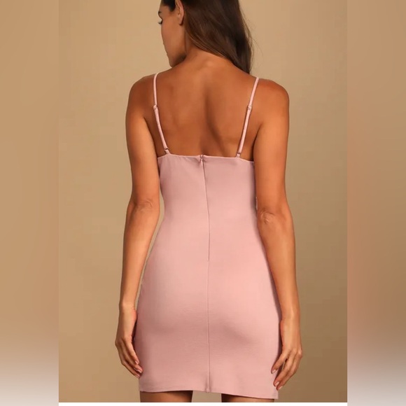 Lulus Drinks on Me Mauve Pink Sleeveless Pleated Bodycon Dress Size M - Picture 5 of 15